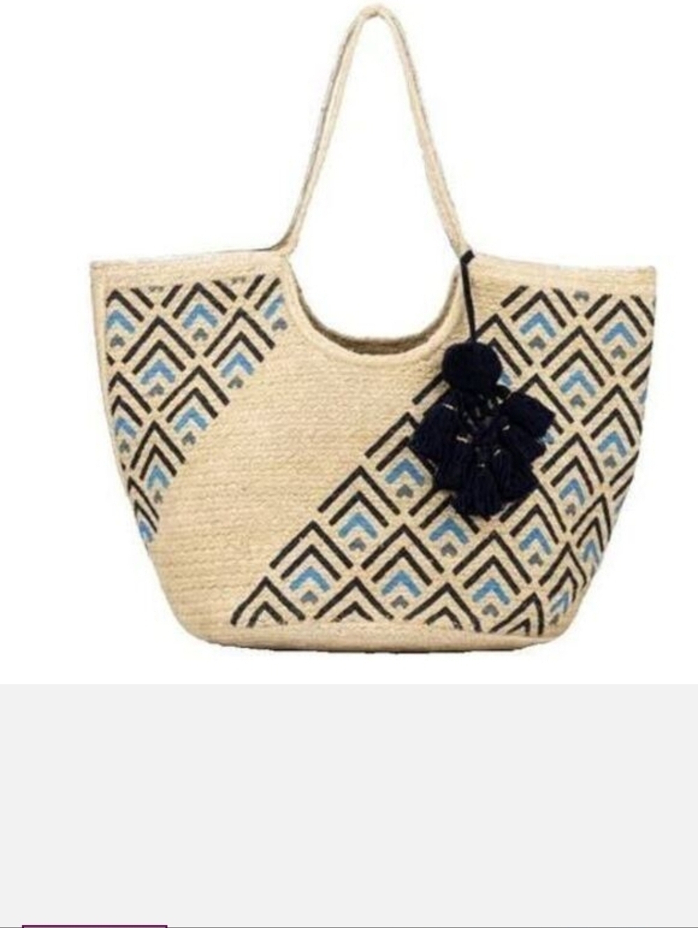Olivia Miller Women's Maggy Oversized Tote in Straw Jute Color Block Natural